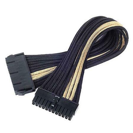 SILVERSTONE 24 Pin 300 mm Power Cable Extender - Black with Gold PP07-MBBG